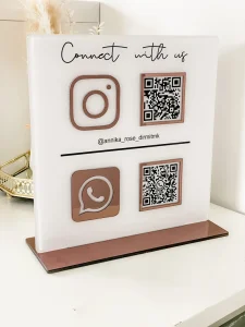 2 Qr Personalized Social Media Business  Standee Instagram Facebook WhatsApp QR Code Social Media